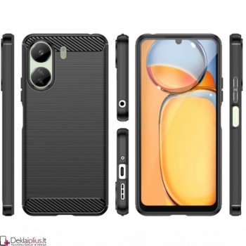 Carbon guminis dėklas - juodas (Xiaomi Redmi 13C/Poco C65) Carbon guminis dėklas - juodas (Xiaomi Redmi 13C/Poco C65)